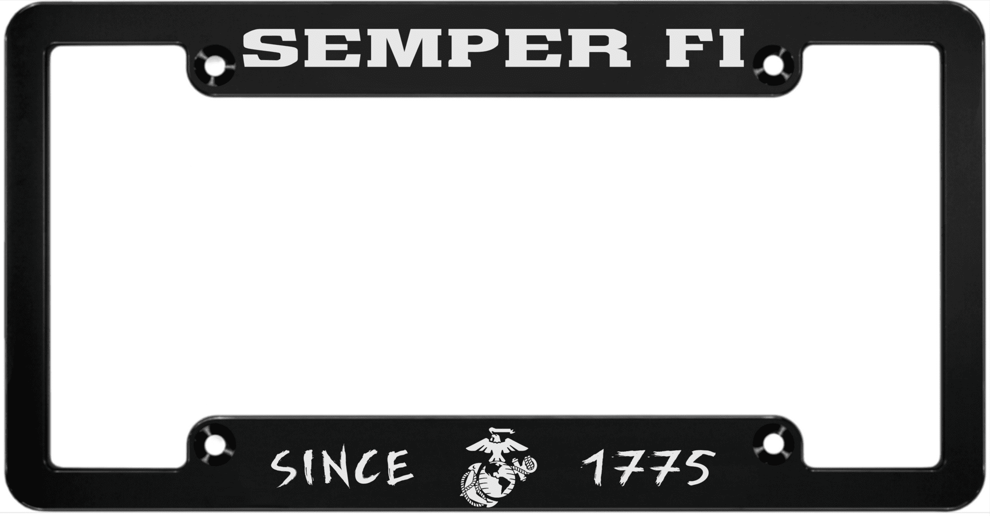 Semper Fi Machined Aluminum Car License Plate Frame